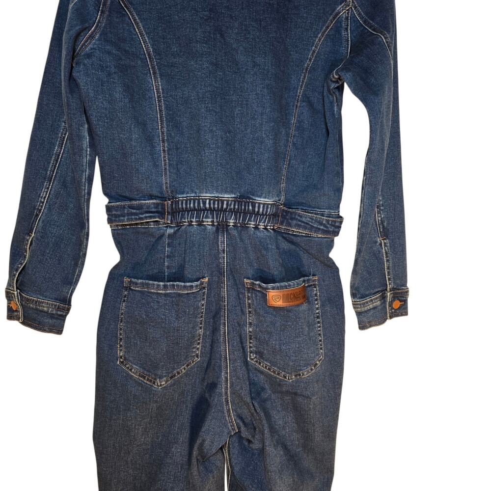Rock & Roll Denim Womens Small Denim Long Sleve Jumpsuit Boiler Suit Blue Retro - Picture 5 of 8